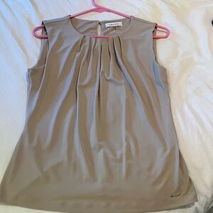 Calvin Klein Women's Beige Sleeveless Blouse
